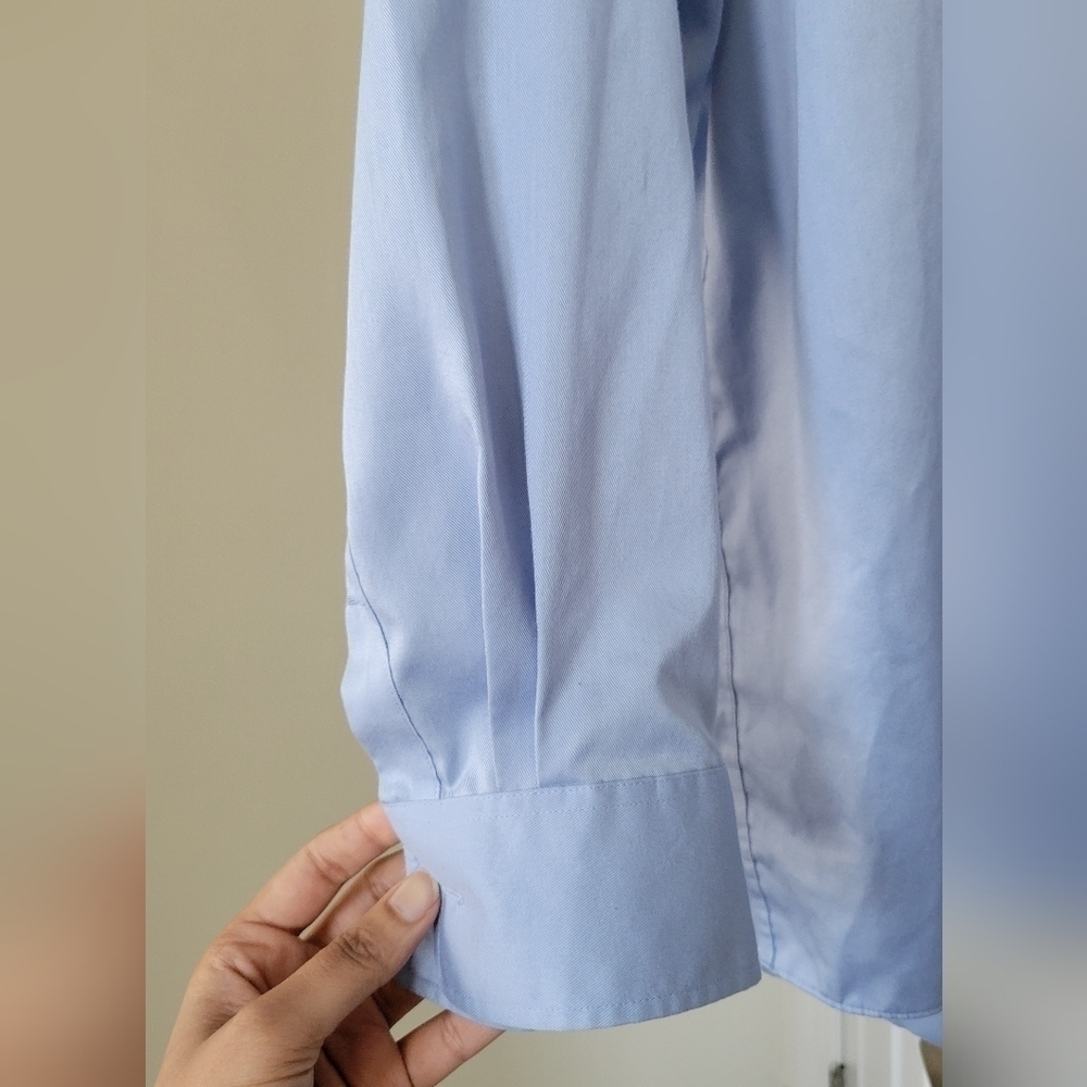 Michael Kors Regular Fit Long Sleeve Button Down Light Blue Shirt Size- 17.5 - Picture 3 of 9